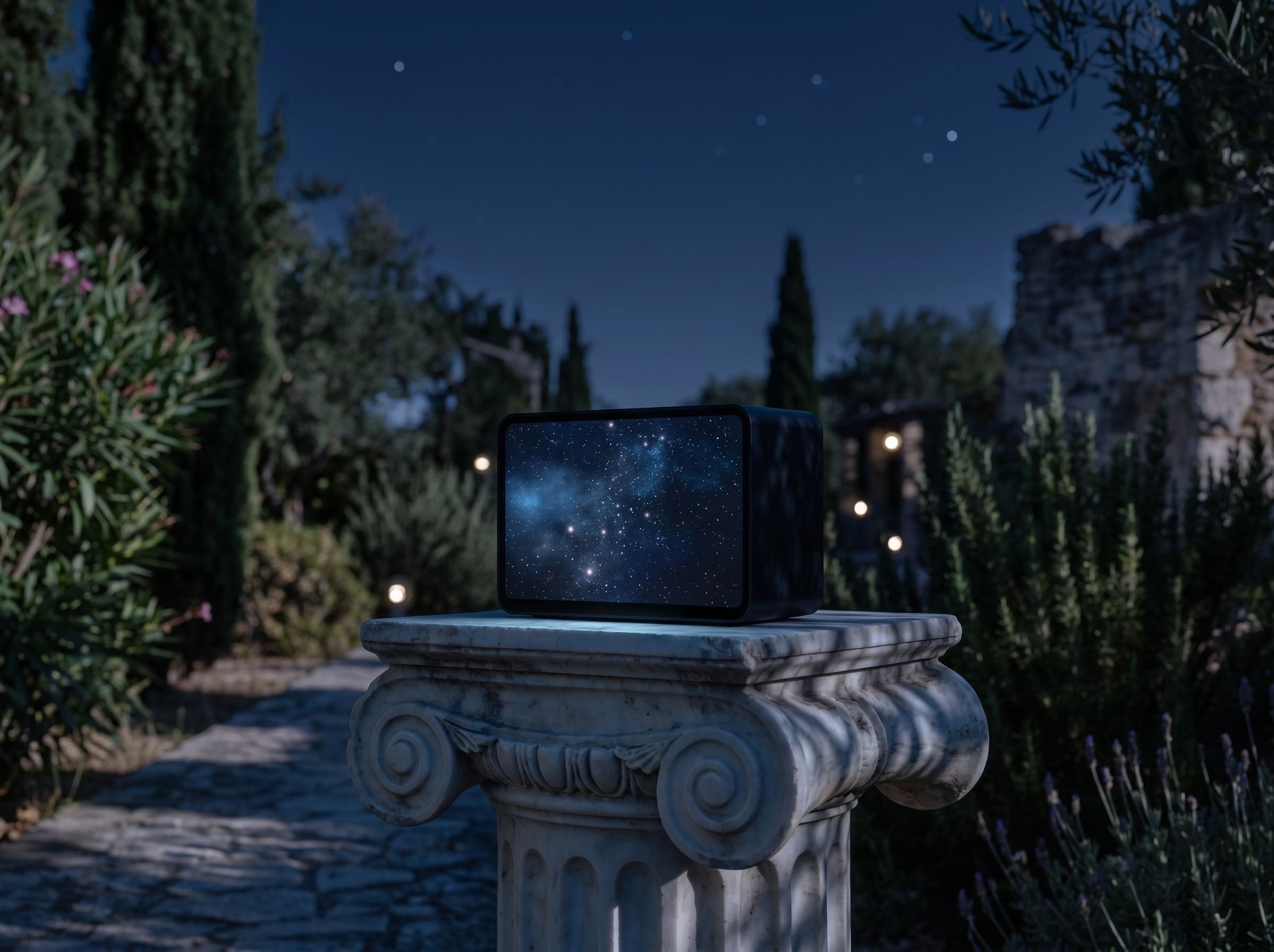 Virtues Server as a household heirloom on a side table.